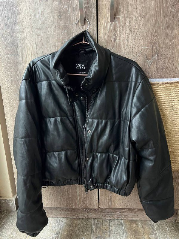 Кожаный пуховик Zara размер XS 2
