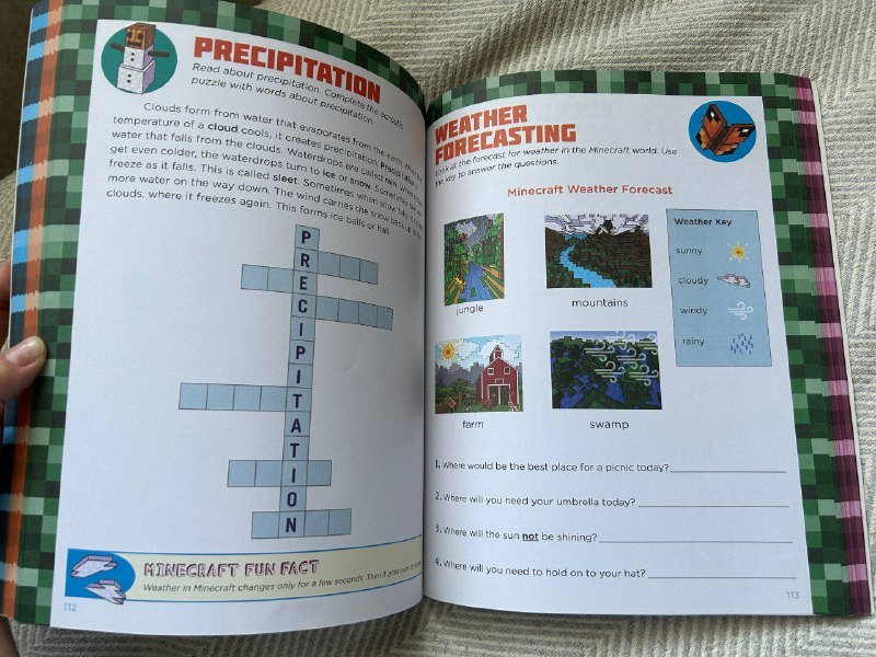 Книга Minecraft с учебными заданиями для детей 6