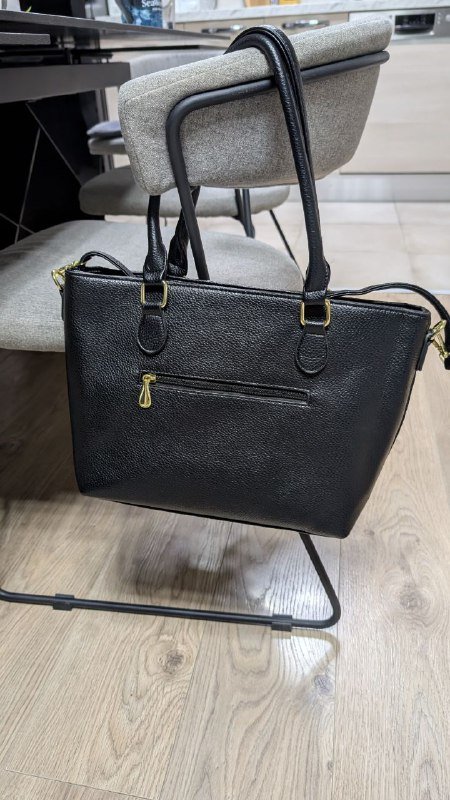 Черная сумка с подвесным кошельком, средняя черно-серая сумка 4