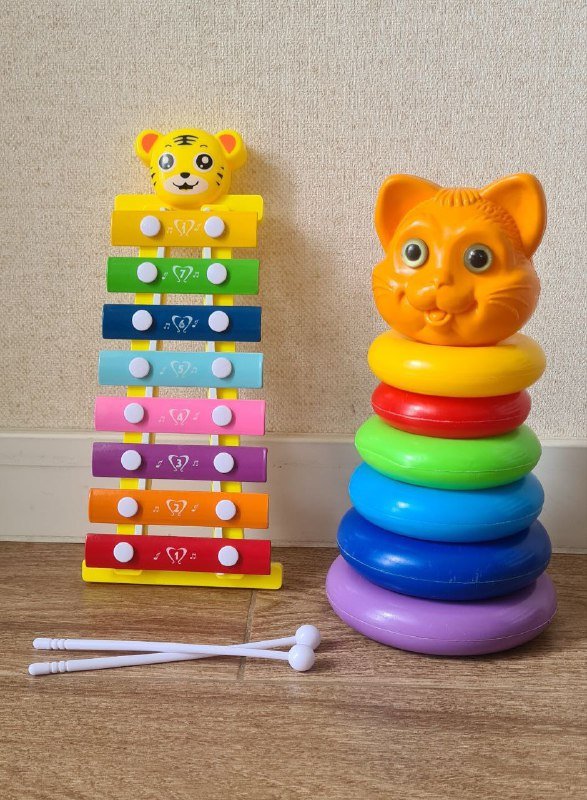 Книжка фетровая, Мелофон, Пирамидка, Руль музыкальный, Домик детский музыкальный 4