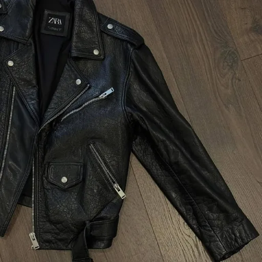 Кожаная байкерская куртка ZARA