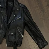 Кожаная байкерская куртка ZARA 1