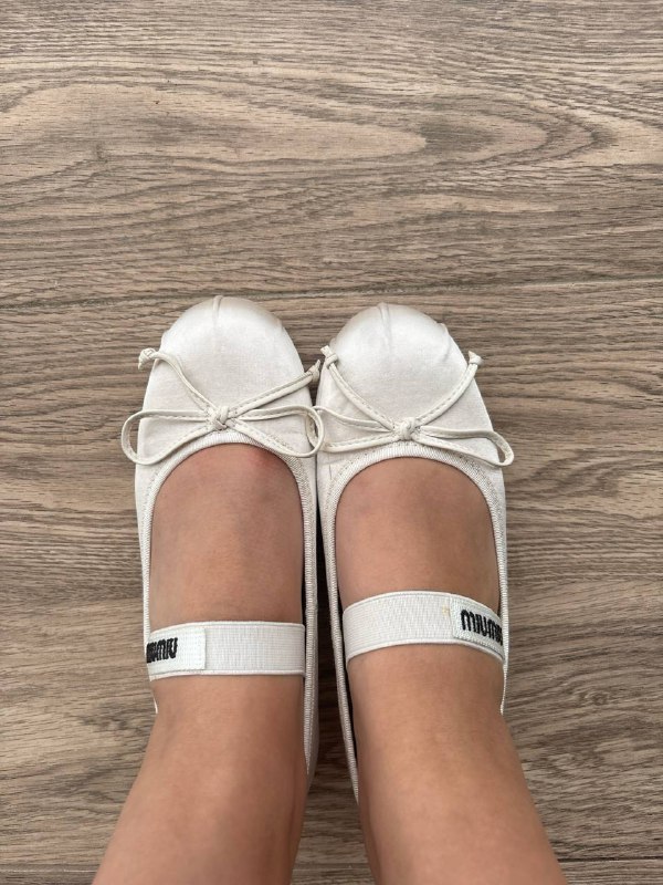 Балетки miu miu женские бежевые 2