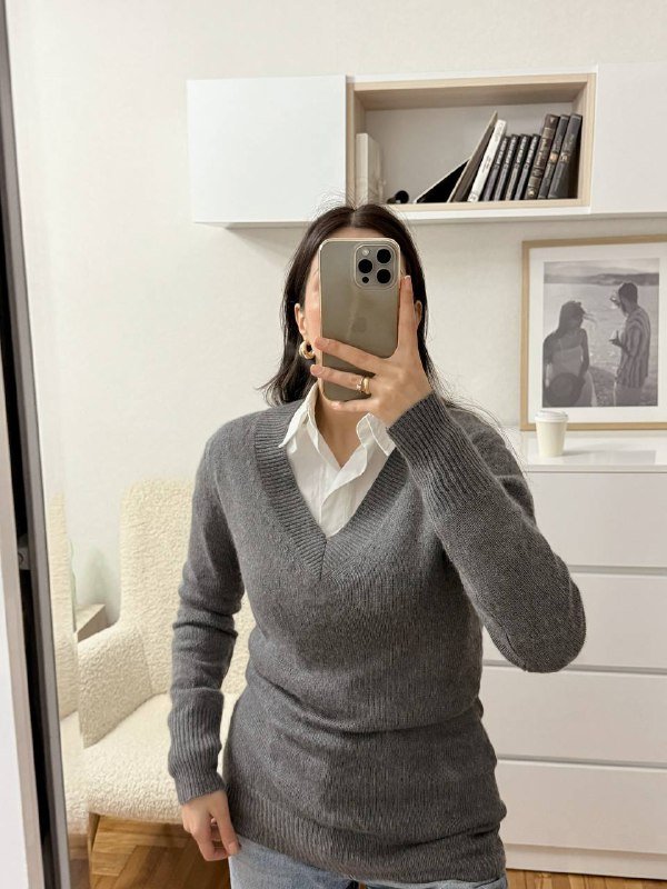 Женский свитер ZARA кашемир и шелк M 3