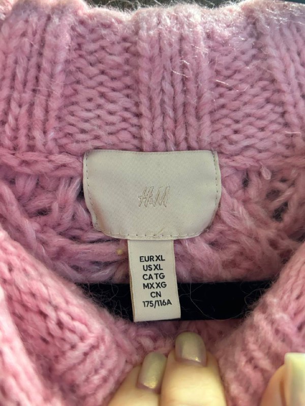 Свитер H&M Trend розовый женский объемный 2
