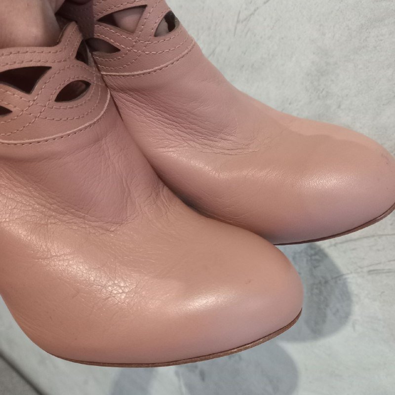 Ботильйоны кожаные женские р.39-39.5 цвет пудра 3