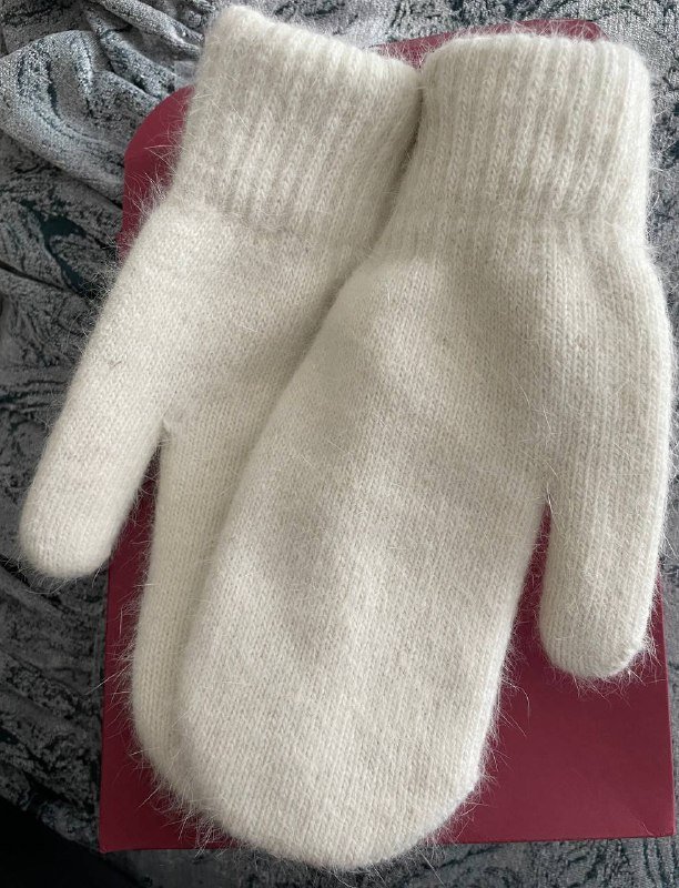 Рукавички двойные мохер кашемир размер 6-7