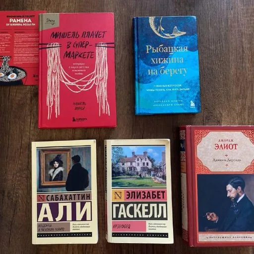 Книги: Мишель плачет в супермаркете, Рыбацкая хижина на берегу, Мадонна в меховом манто, Крэнфорд, Даниэль Деронда