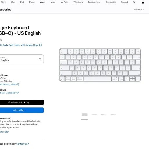 Apple Magic Keyboard USB-C A3203 MXCL3LL/A