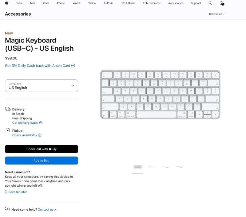 Apple Magic Keyboard USB-C A3203 MXCL3LL/A 1