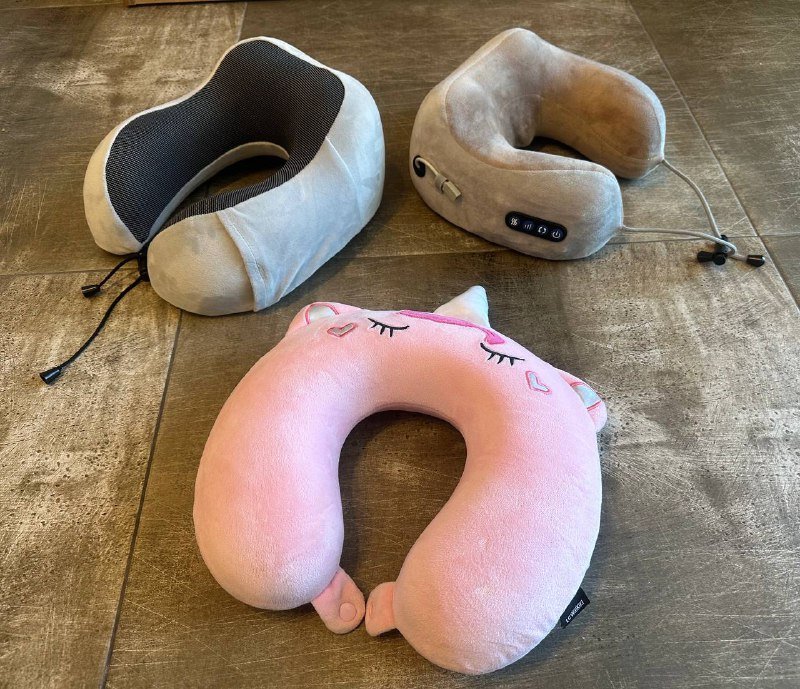 Подушка для путешествий с массажем, серая и детская подушки