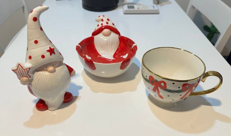 Новогодний набор Дед Мороз, чашка, тарелка