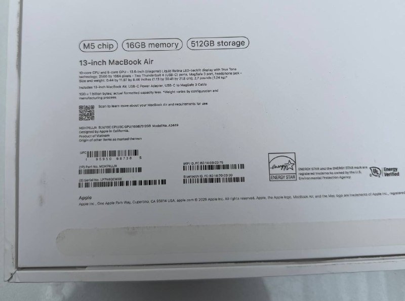 Apple MacBook Air M5 13" 16GB 512GB 3