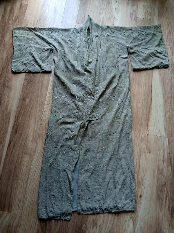 Чёрная хлопковая кимана, шёлковая серо-голубая кимана 4