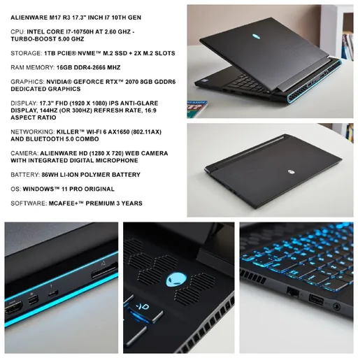 Alienware M17 R3 17" Laptop, HP EliteBook, HP EliteOne 4K, Mini PC, Microsoft Surface, Logitech Mice, Redragon Keyboard, Surface Headphones, Huawei Watches