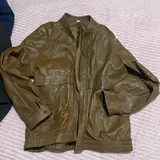 Men's leather bomber jacket XL 1