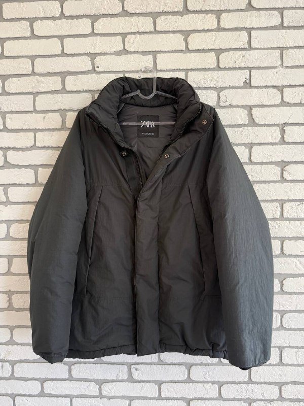 Зимняя куртка, куртка-рубашка, шерстяная куртка, чёрное пальто Zara, размер M