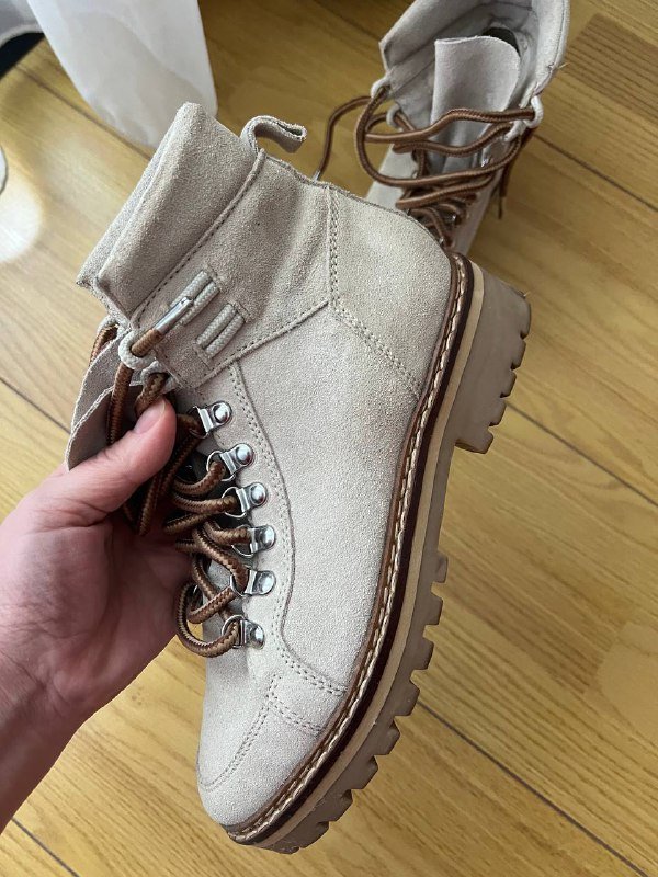 Светло-бежевые ботинки Mango из натуральной замши, размер 37 2