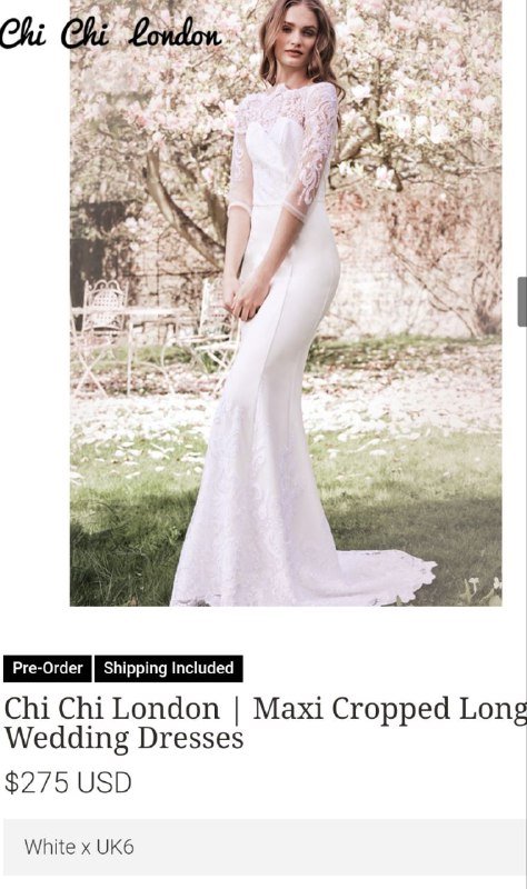 Свадебное платье Chi Chi London р.6 XS