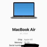 MacBook Air M1 (2020), 16 ГБ, 256 ГБ SSD 2