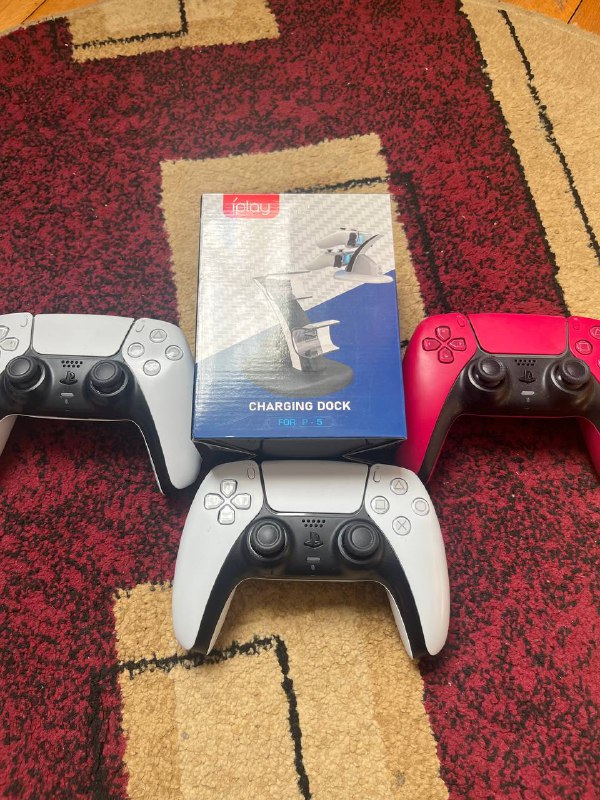 PlayStation 5 controllers and charging dock