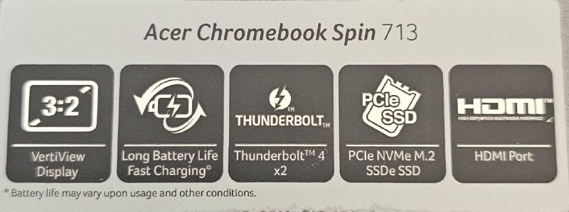 Acer Chromebook Spin 713 трансформер 13.5" 2K сенсорный экран Intel Core i5 8GB RAM 256GB SSD 5