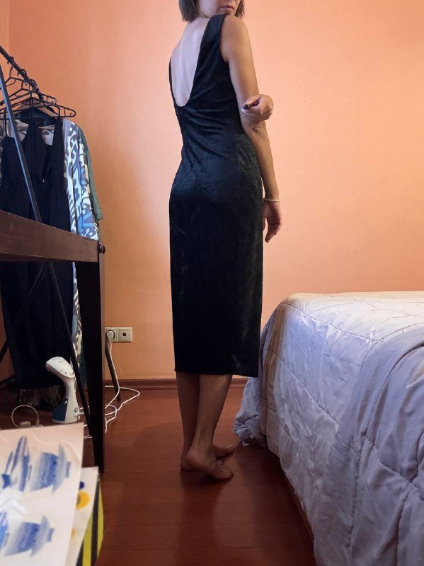 Винтажное бархатное платье размер М 2