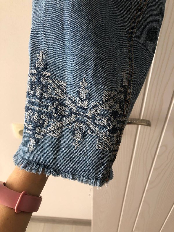 Кофта для беременной, джинсы PULL&BEAR 28 с вышивкой 5