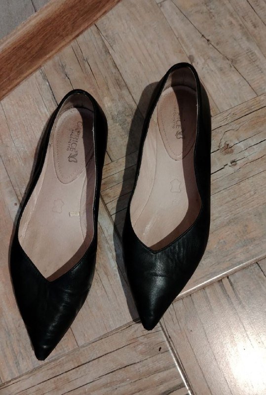 Балетки женские черные натуральная кожа Caprice размер 38-38,5 3