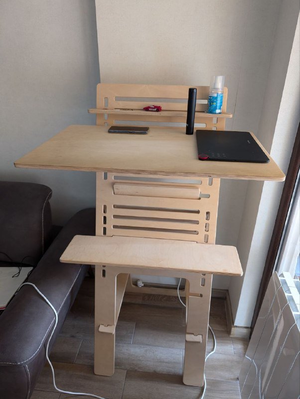 Стол для работы стоя, стул в подарок 3