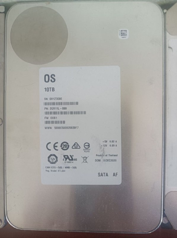 Б/у жесткие диски HDD 6 ТБ, 8 ТБ, 10 ТБ 5