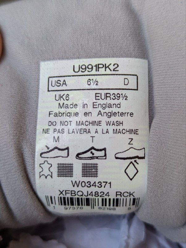 Кроссовки New Balance 991v2, размер 6.5 US, 39.5 EU 5