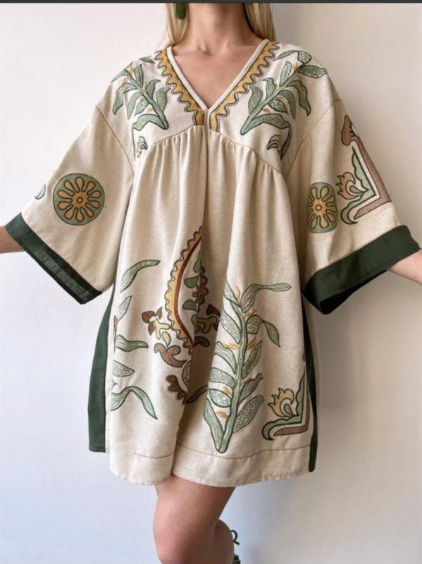 Платье Zara S, M, L просторное с вышивкой