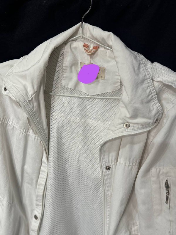 Белая ветровка с отстегивающимся капюшоном, размер S