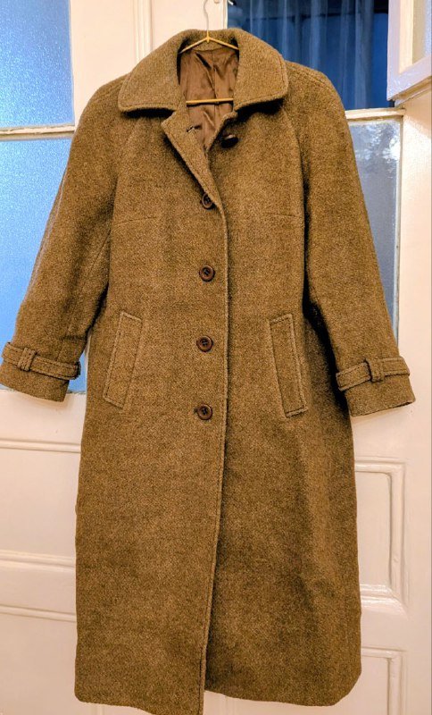 Винтажное шерстяное пальто размер S