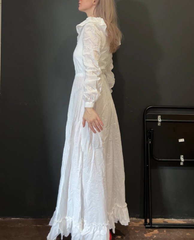 Белое женское платье размер S в винтажном стиле