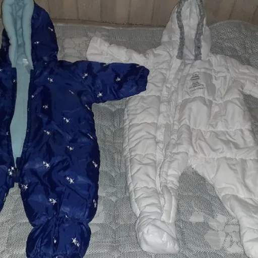 Warm baby snowsuits up to 3 months, 2 pcs.