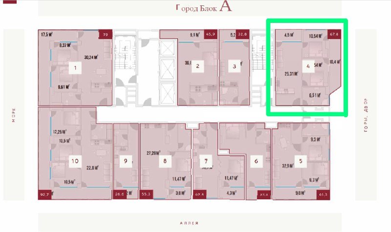 Квартира 2+1, 67.8 м2, ЖК Accent, пр. Шартава, д. 30