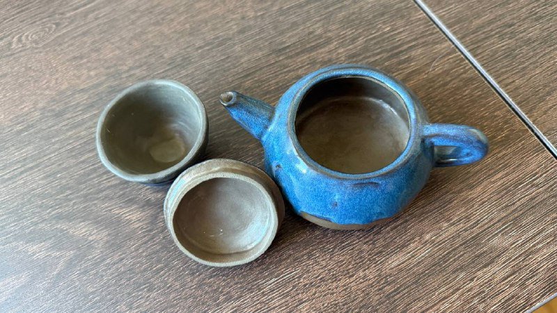 Чайник из пиала из черной глины для чайной церемонии 4