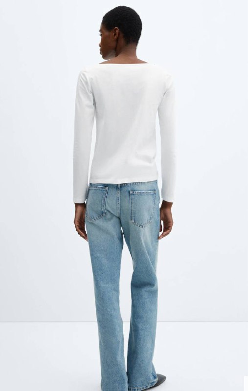 Белый лонгслив Mango, размер S, хлопок 4