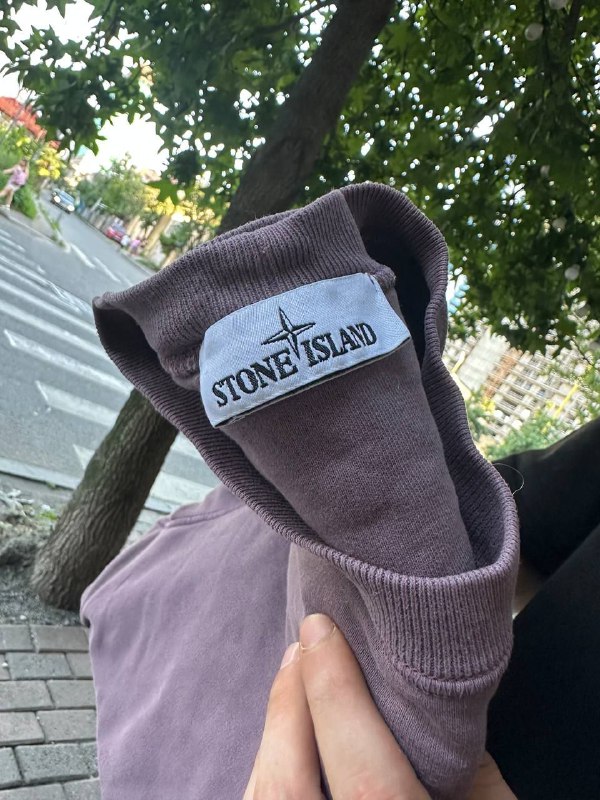 Футболка лонгслив Stone Island пыльно-лиловый