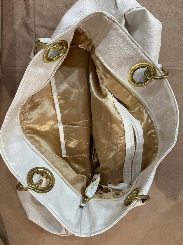 Женская кожаная сумка белая 2