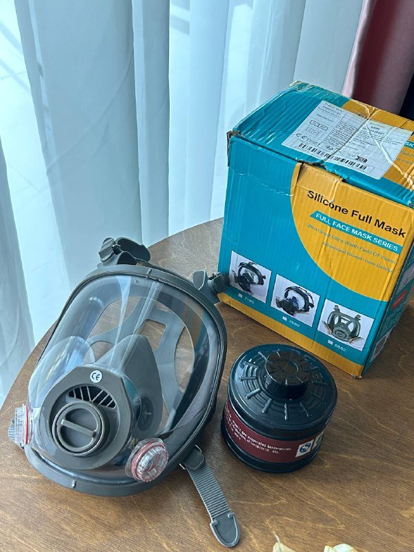 Противогаз силиконовый полно-лицевой с карбоновым фильтром 3