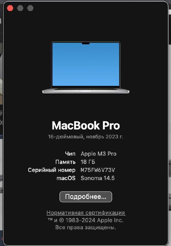 MacBook M3 Pro 18GB 512GB 2