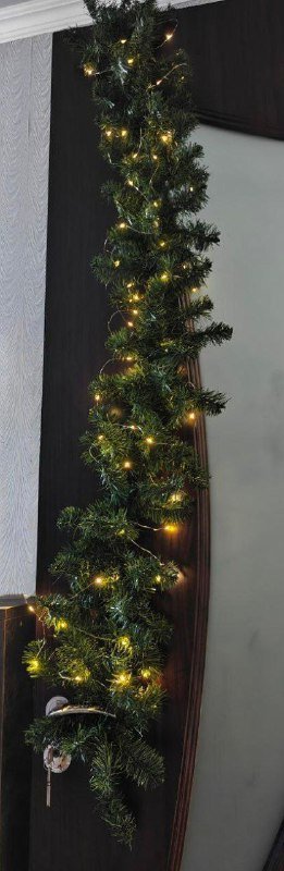 Рождественская гирлянда с елочными украшениями, набор снежинок и игрушек