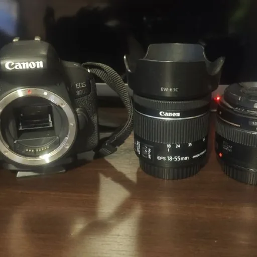 Canon EOS 800D, lenses, tripod, 32GB SD card