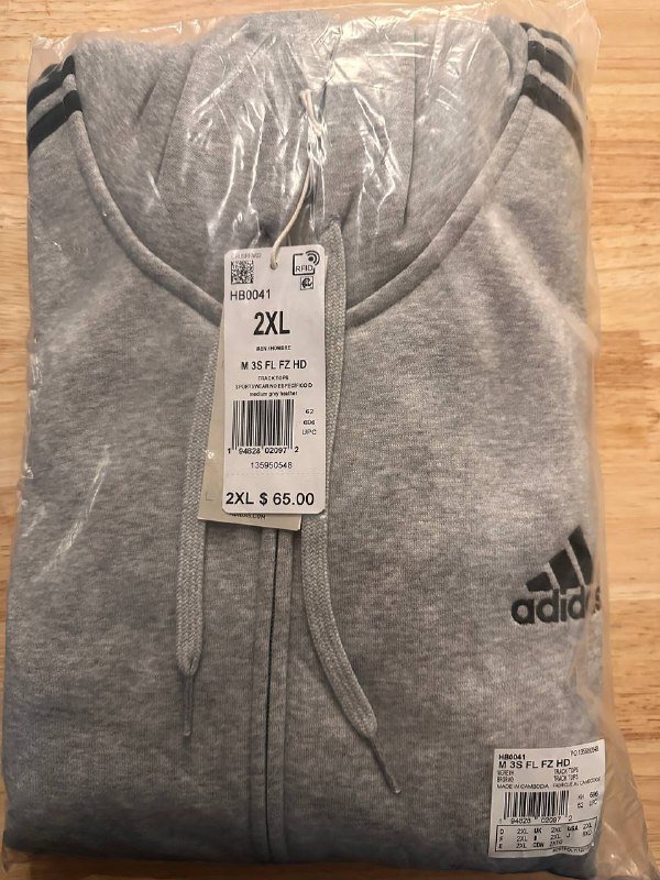 Adidas Grey Jacket Hoodie 2XL 4