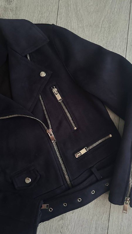 Куртка Zara темно синий под замшу размер S 2