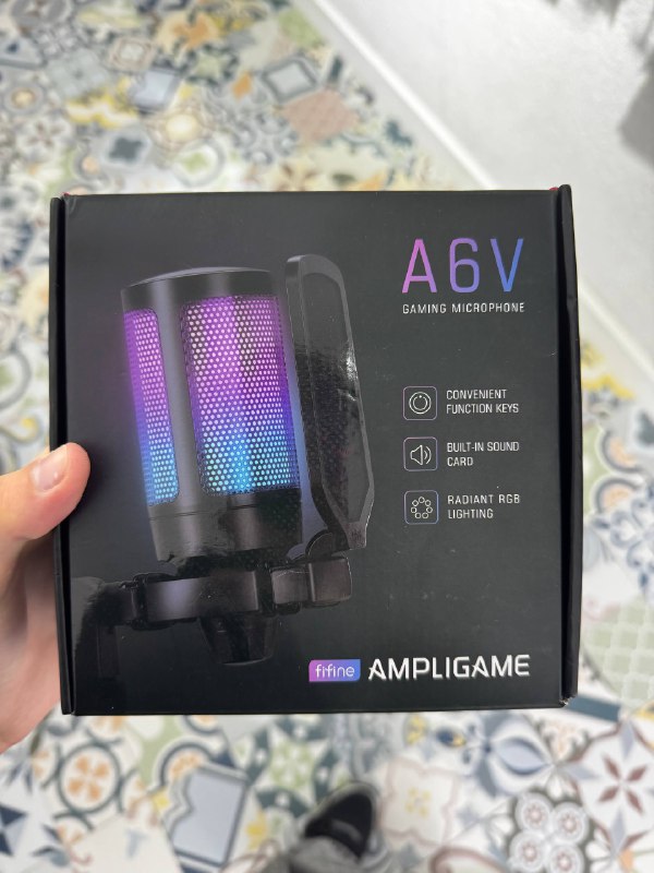 Микрофон Fifine AmpliGame A6V USB с RGB подсветкой
