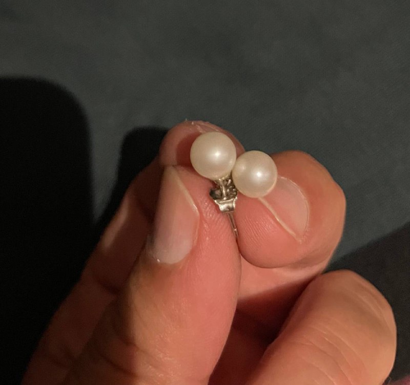 Сережка с жемчугом, серебро 925 2